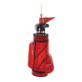 Golf Clubs and Bag Ornament (Set of 12) 5.5"H Glass