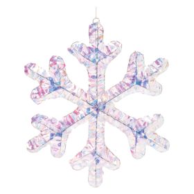 LED Snowflake Ornament (Set of 2) 16"H PVC/Wire 3 AA Batteries Not Included