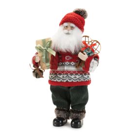 Santa w/Snowshoes 12.5"H Fabric/Plastic
