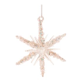 Star Ornament (Set of 6) 4"H Glass