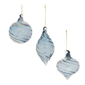 Ornament (Set of 12) 3"D, 4"H, 5"H Glass