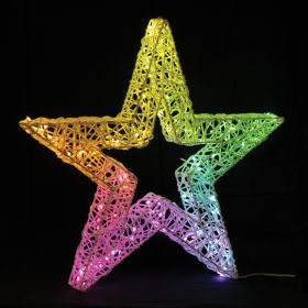 LED Christmas Star 22.5"H Iron Wire UL Plug