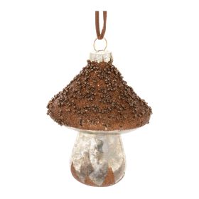 Mushroom Ornament (Set of 6) 4"H Glass
