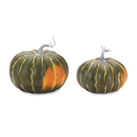 Pumpkin (Set of 2) 6"D x 5"H, 7"D x 6"H Styrofoam