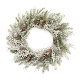 Frosted Mixed Pine Wreath 27"D Plastic