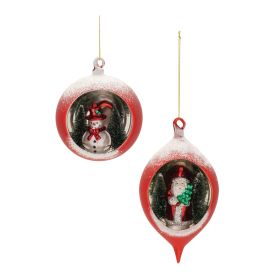 Ornament (Set of 6) 5"H, 7"H Glass