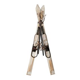 Pair of Skis w/Poles 36"H Wood/Metal