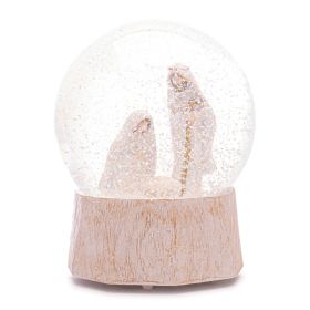 Musical Snow Globe w/Holy Family 5.75"H Resin (Wind-Up)