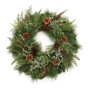 Mixed Pine Wreath 24"D PVC