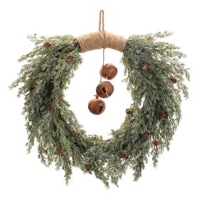 Pine w/Bell Wreath 22"D Plastic