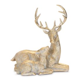 Deer and Fawn (Set of 2) 9"L x 10"H Resin