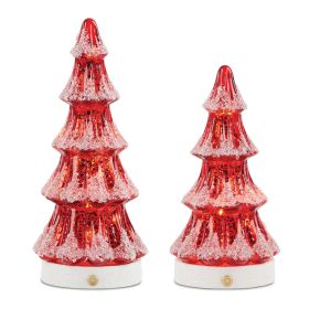 LED Tree (Set of 2) 8"H, 10"H Glass