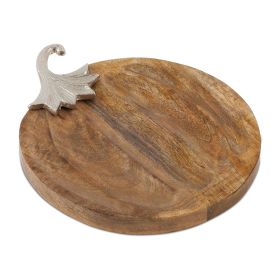 Pumpkin Plate 14"L x 12"W x 1"H Wood/Aluminum