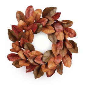 wreMagnolia Leaf Wreath 24"D Plastic/Twig
