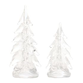 Tree (Set of 2) 7"H, 9"H Glass