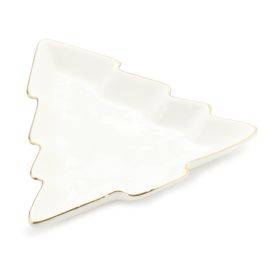 Trinket Tree Dish (Set of 6) 6.5"L x 1"H Porcelain
