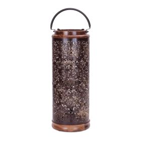Lantern 7.5"D x 19"H Wood/Metal