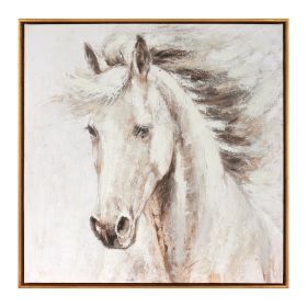 Framed Horse Canvas 24"SQ Rustic Majestic Beauty