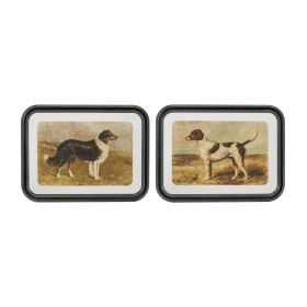 Framed Dog Print (Set of 2) 15.5"L x 11.75"H MDF/Wood/Paper