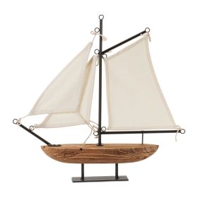 Sail Boat 19.5"L x 18.75"H Iron/Wood