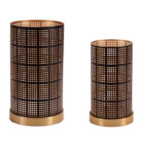 Candle Holder (Set of 2) 5.25"D x 9.5"H, 6.5"D x 11.5"H Metal