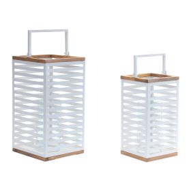 Lantern (Set of 2) 7"SQ x 13.75"H, 8.5"SQ x 16.5"H Metal/Glass