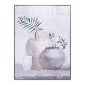 Framed Foliage Vase Canvas 24"L x 32"H Canvas/Plastic/MDF