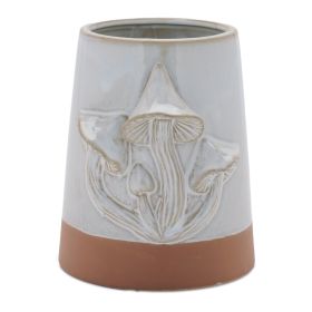 Container w/Mushrooms (Set of 2) 5.5"D x 6"H Porcelain