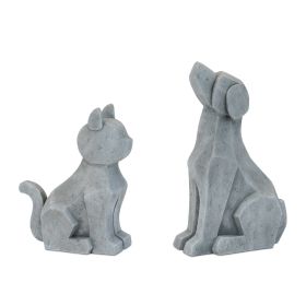 Dog and Cat (Set of 2) 10.75"H, 14"H Resin