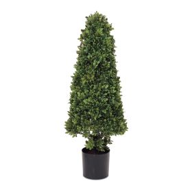 Potted Boxwood Cone Topiary 38"H Plastic