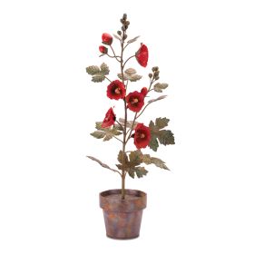 Potted Poppy 24.5"H Iron