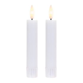 FIA Wick Taper Candle (Set of 4) WHITE 5"H Wax/Plastic 1 AAA Battery Not Included