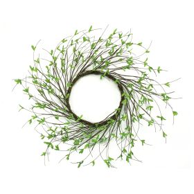 Mini Leaf Wreath 22"D Plastic/Twig