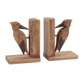 Woodpecker Bookends (Set of 2) 6.5"L x 8.75"H Wood
