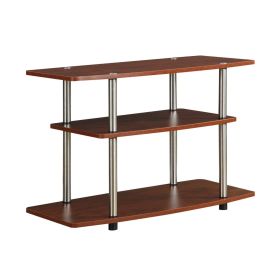 Modern Wood and Metal TV Stand 32-inch in Cherry Brown Finish