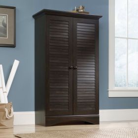 Wardrobe Armoire Storage Cabinet in Dark Brown Antique Wood Finish