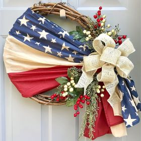1pc; American National Day Wreath Independence Day Wreath Home Decoration