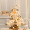 Tabletop Christmas Tree Small Mini Christmas Tree for Table Top; Artificial Snow Flocked with Xmas Ornaments; Gold Christmas Decorations for Home Offi