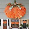 1pc Fall - Thanksgiving Pumpkin Wreath. Cloth, Flower, Indoor outdoor Decor, Beautiful Harvest Festive