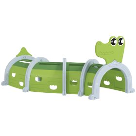 76" Kids Playground Tunnel for 3-6 Years to Crawl Through, Crocodile Design