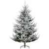 7.5 FT Artificial Christmas Tree, Flocked Hinged W-t1218 Tips, Steel Base, Auto Open, Green