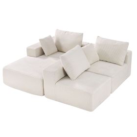 Modular Sectional Sofa, L Shaped Modular Sofa with Chaise, Cloud Sectional Couch with High Rebound Sponge and Density