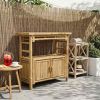 Console Table with Door Natural 31.50 x 13.78 x 29.53 in Bamboo