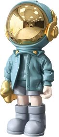 Astronaut Statues Spaceman Sculpture Polyresin Arts Gifts Light Blue Figurine Ornament Room Decor for Men