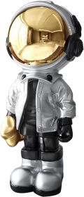Astronaut Statues Spaceman Sculpture Polyresin Arts Gifts Silver Figurine Ornament Room Decor for Men