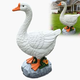 Porch Goose Statue Cygnus Large White Porch Goose Big Resin Garden Lawn Yard 20 inches High Figurine Duck Decorative Figurine for Patio