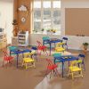 5-Piece Kids Activity Table and Chair Set, Folding Preschool Furniture, Multi-Color