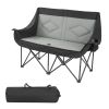 Double Camping Chair for Two, Sturdy Design with 660 lbs Weight Capacity, Includes Cup Holders, Wine Glass Slots, Magazine Straps, and Carry Bag for