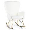 Nursery Rocking Chair with Curved Backrest and Armrests