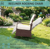 PE Rattan Rocking Recliner with Footrest Outdoor Garden Rocking Chair Handmade PE Rattan Wicker Rocking Chair